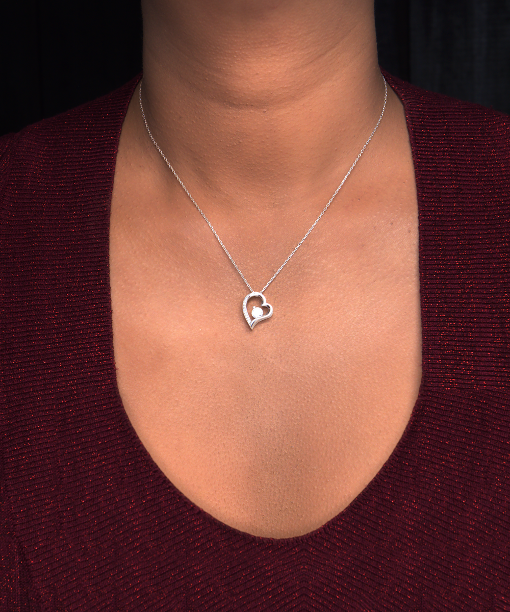 Silver pendant with cubic zirconia stone, gift for wife
