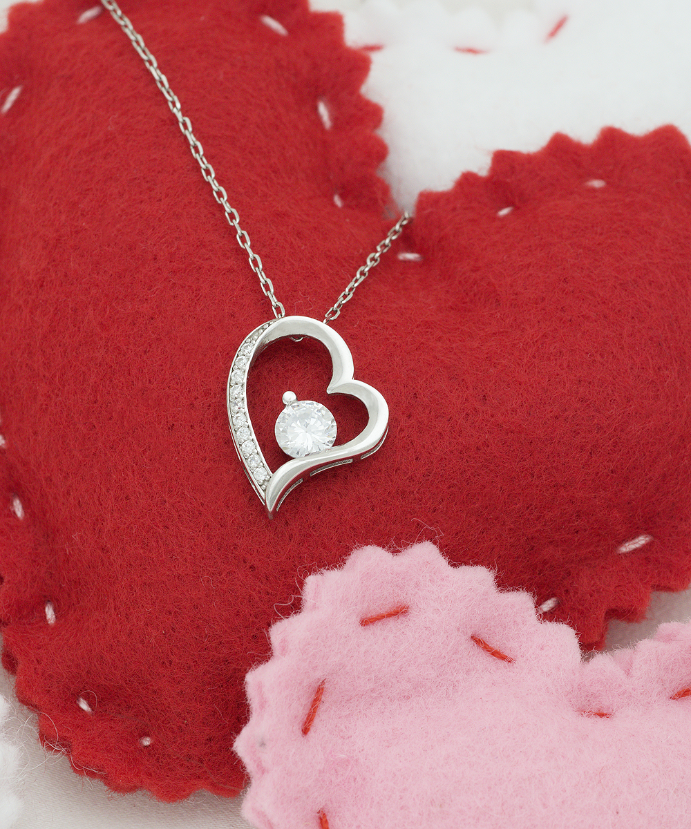 Silver pendant with cubic zirconia stone, gift for wife
