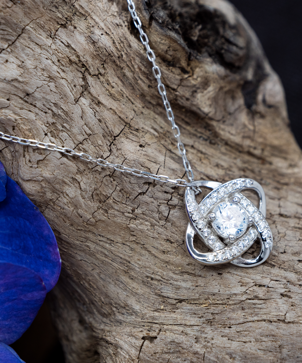 Love knot silver necklace, mother's day gift, gift for mom